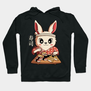 Kawaii Bunny Eating Japanese Sushi Anime Gift Hoodie